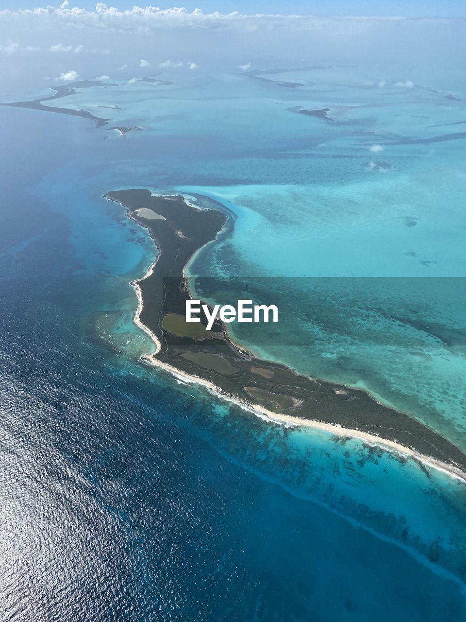 Aerial view of sea against sky