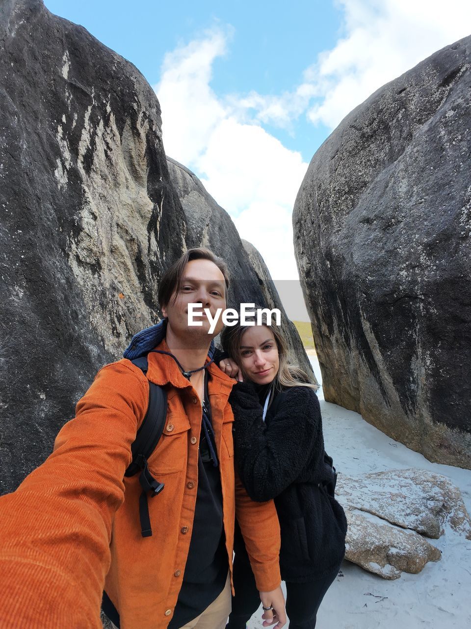 Millennial genz couple selfie on vacation