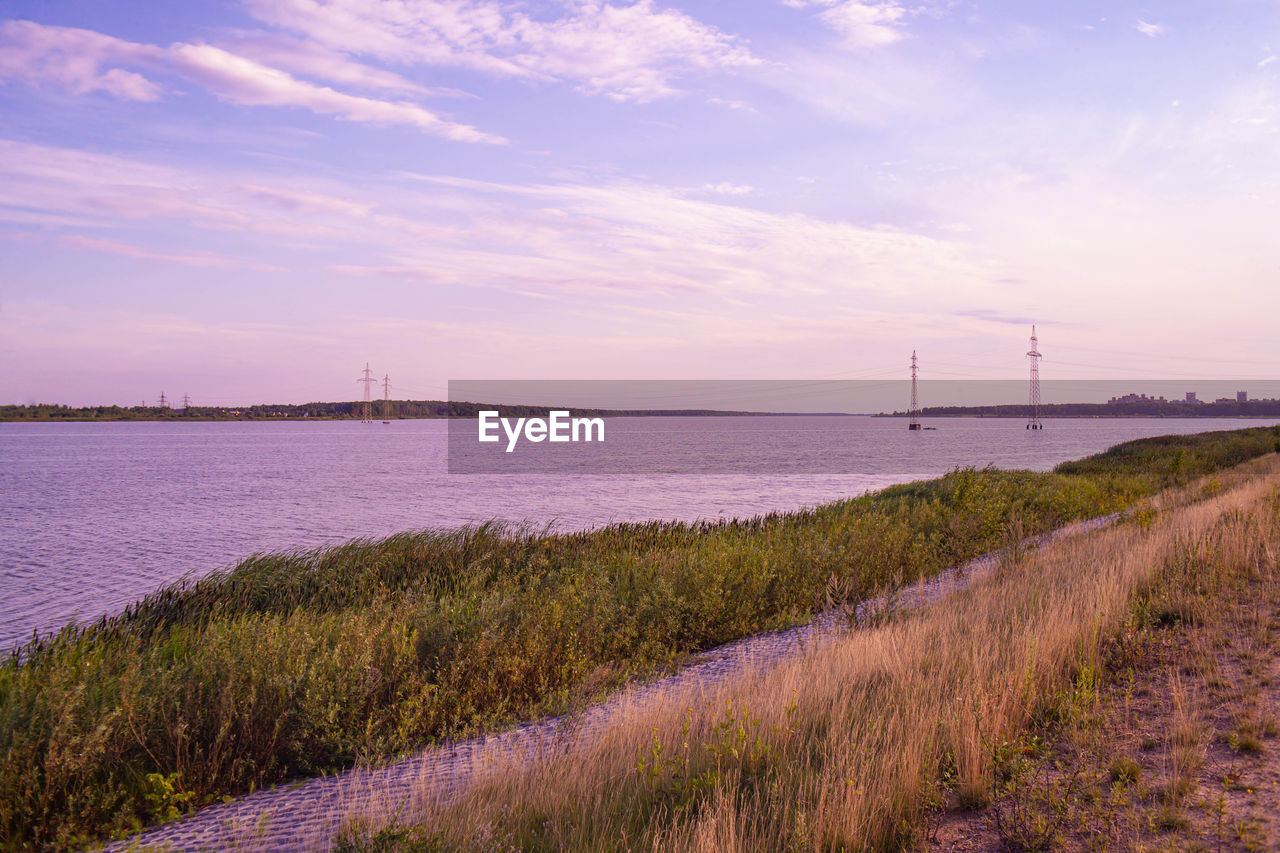 SCENIC VIEW OF SEA DURING SUNSET