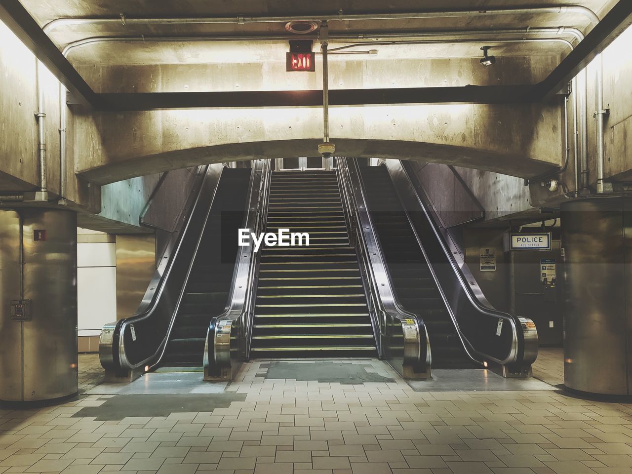 Interior of subway station.