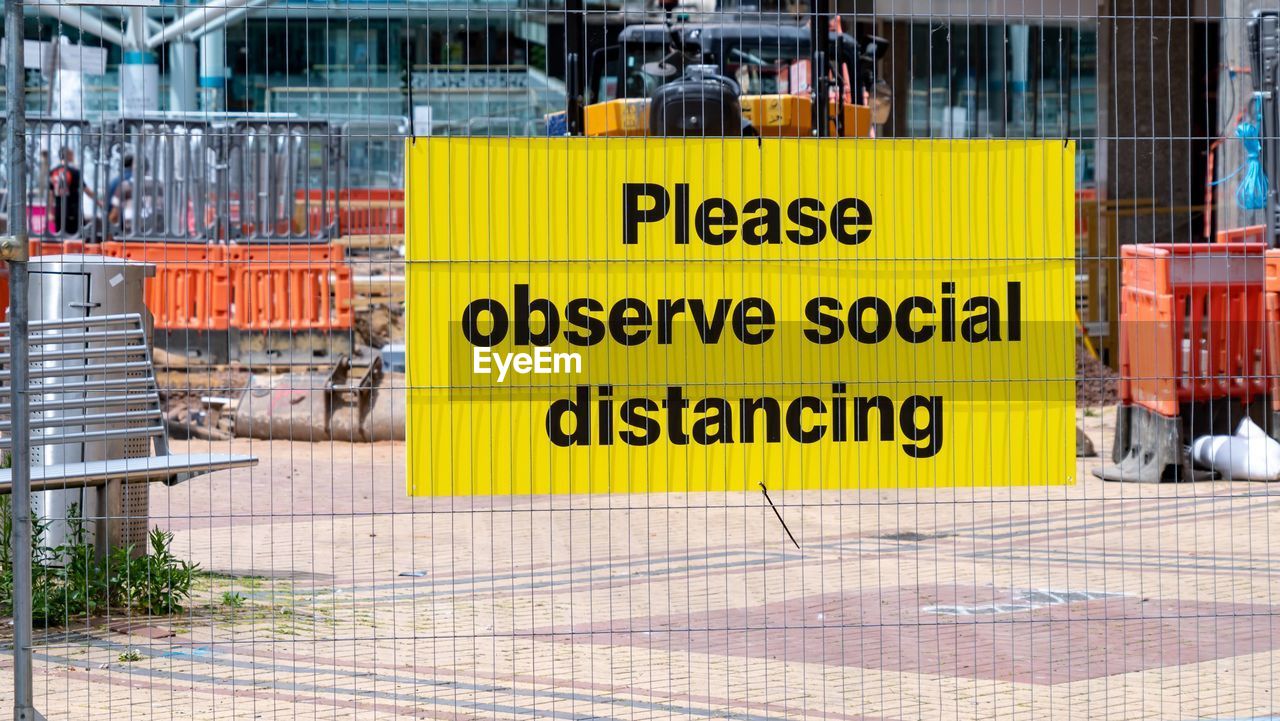 Pandemic social distancing signs in coventry