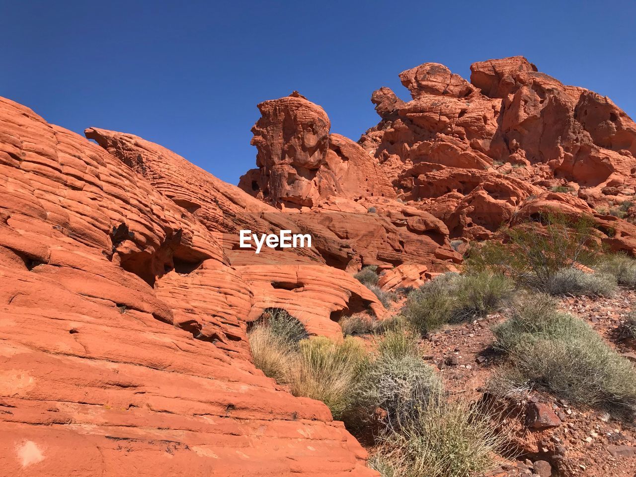 Low angle view of rock formation