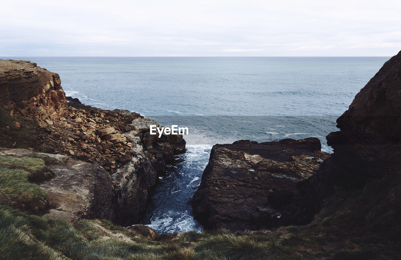 Scenic view of ocean against sky