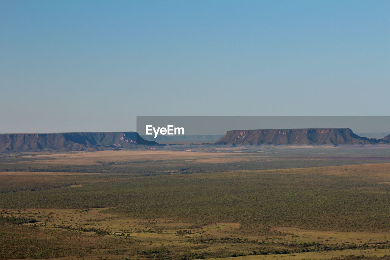 View of landscape against clear sky