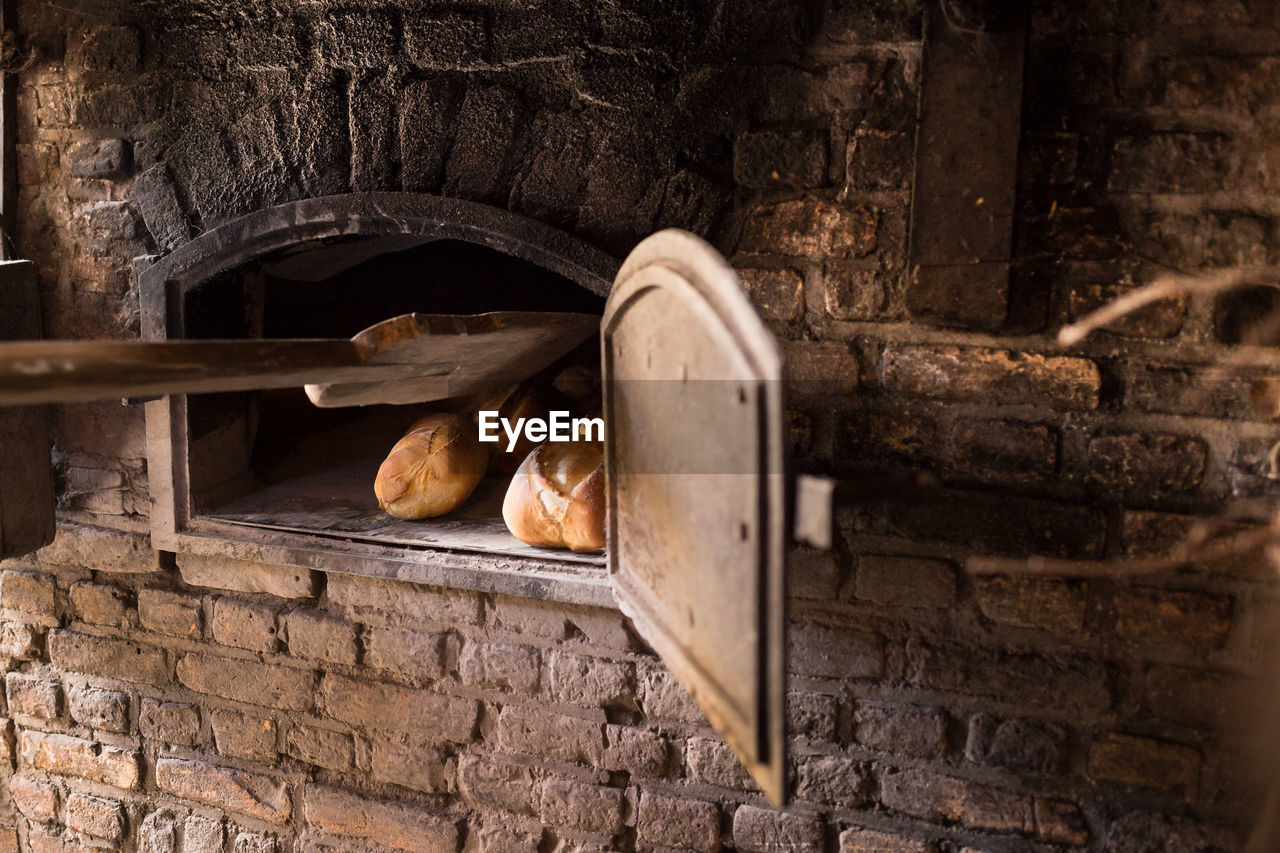 Close-up of a rustic oven