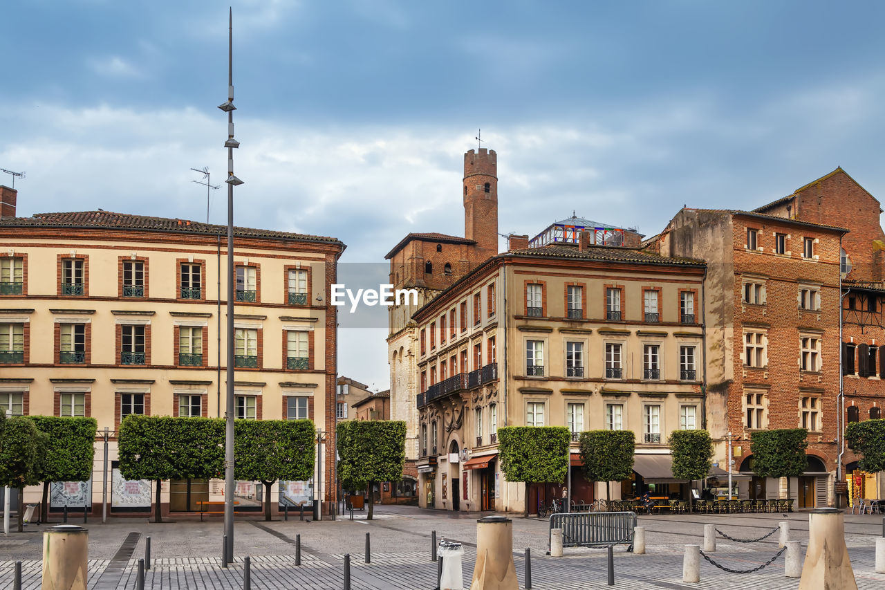 Main square in albi historic center, france