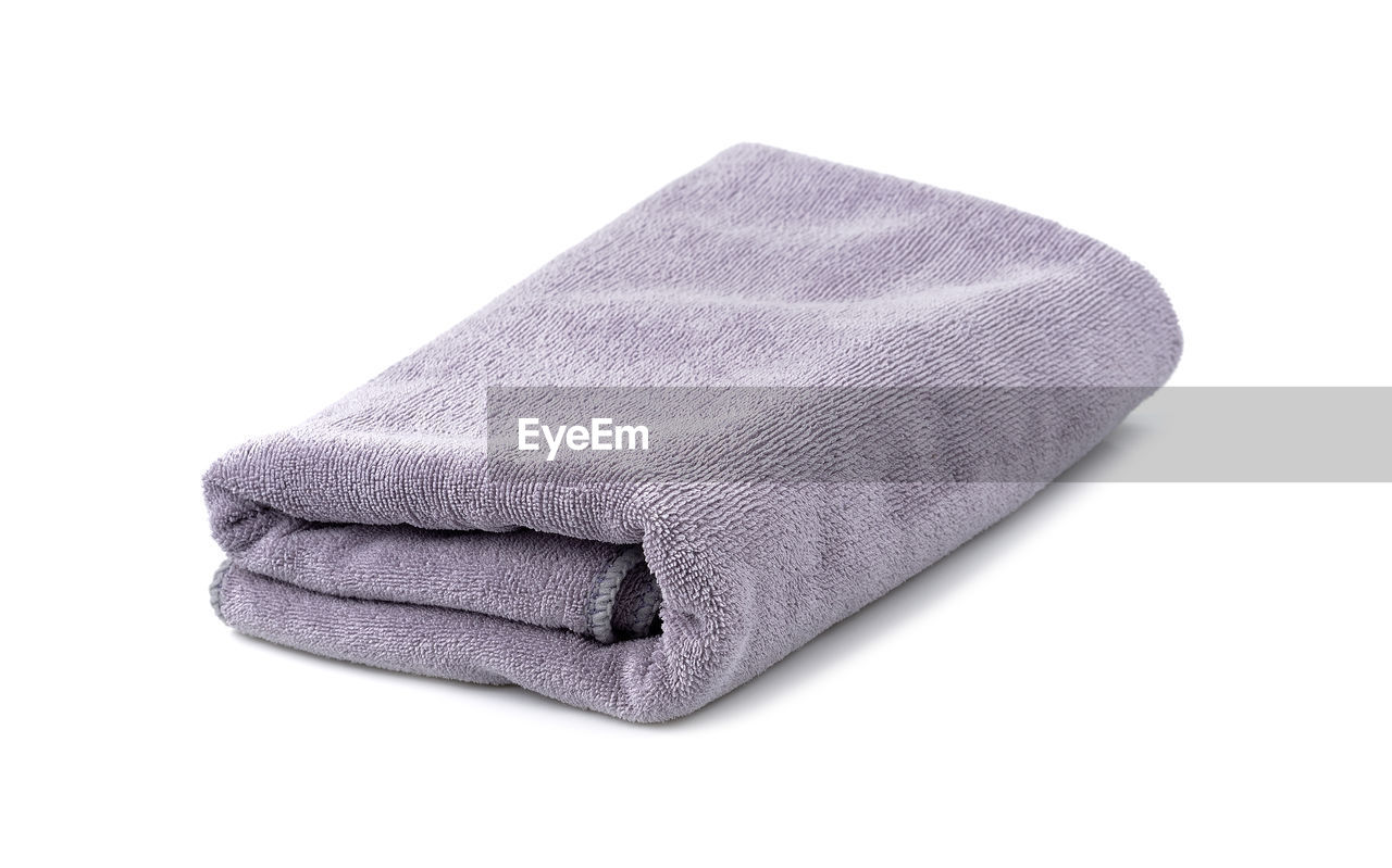 Close-up of towel on white background