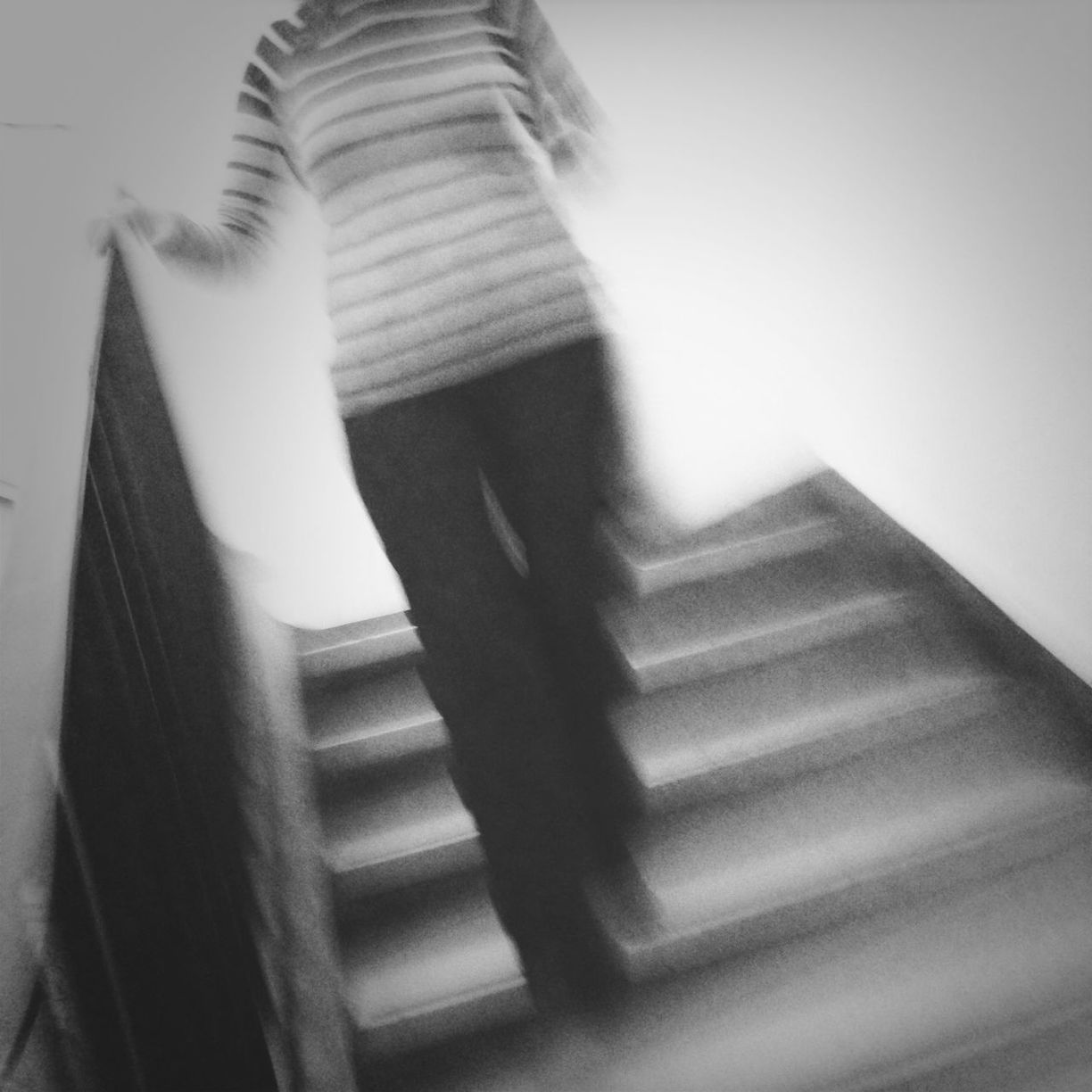 Low section of woman on staircase