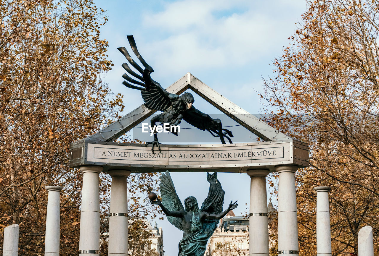 The memorial for victims of the german occupation in budapest, hungary