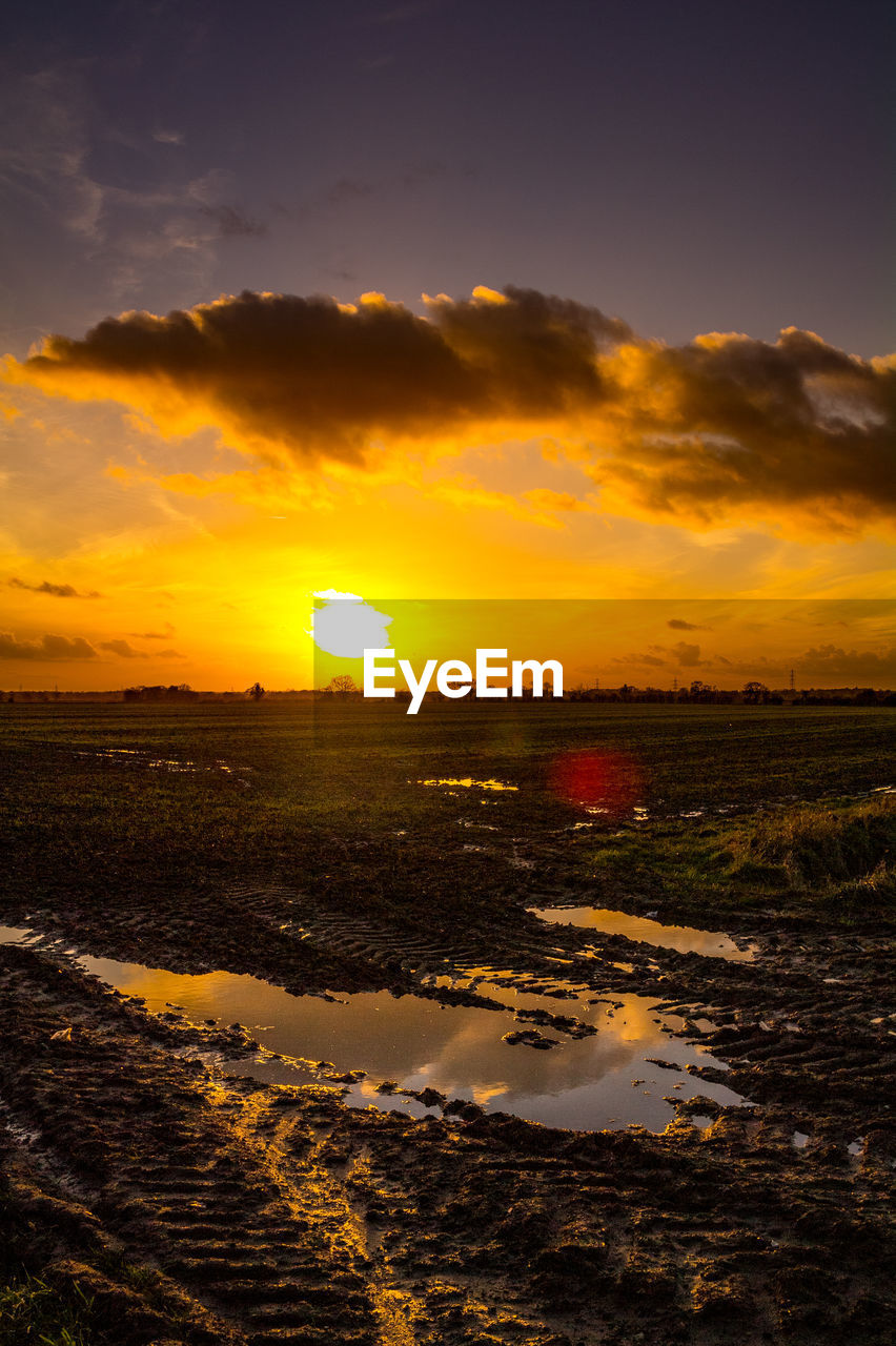 SCENIC VIEW OF SUNSET OVER WATER