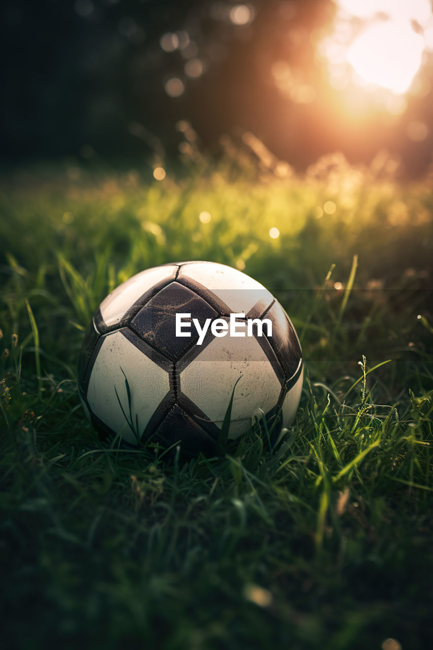 close-up of soccer ball
