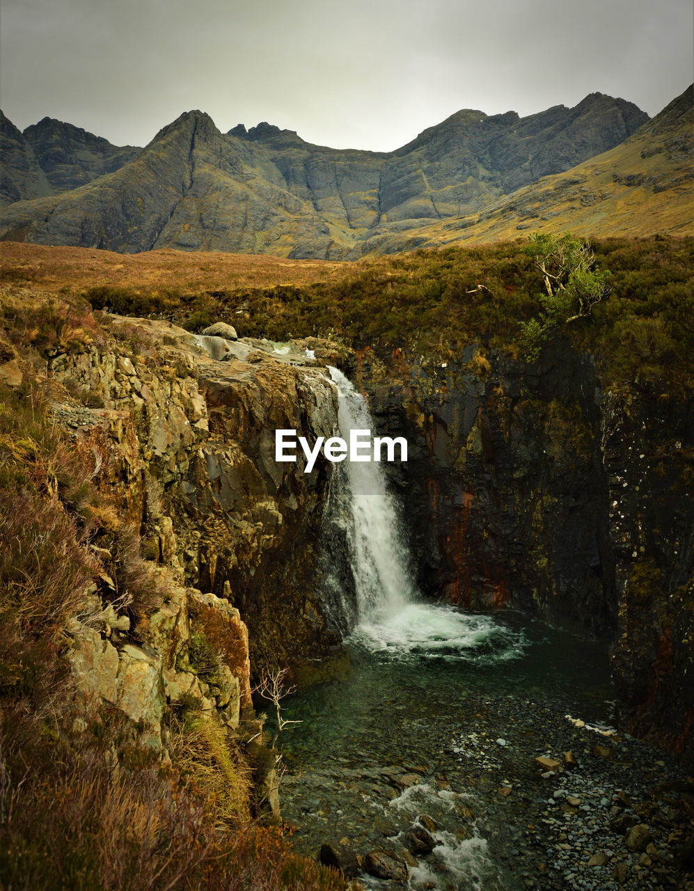 Waterfall and fairy pools on the isle of skye