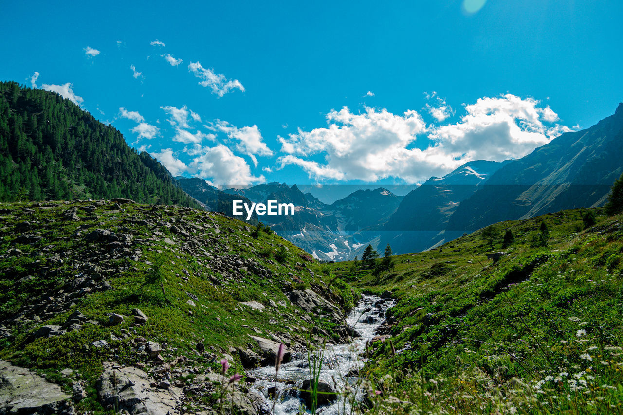 Scenic view of mountains against sky