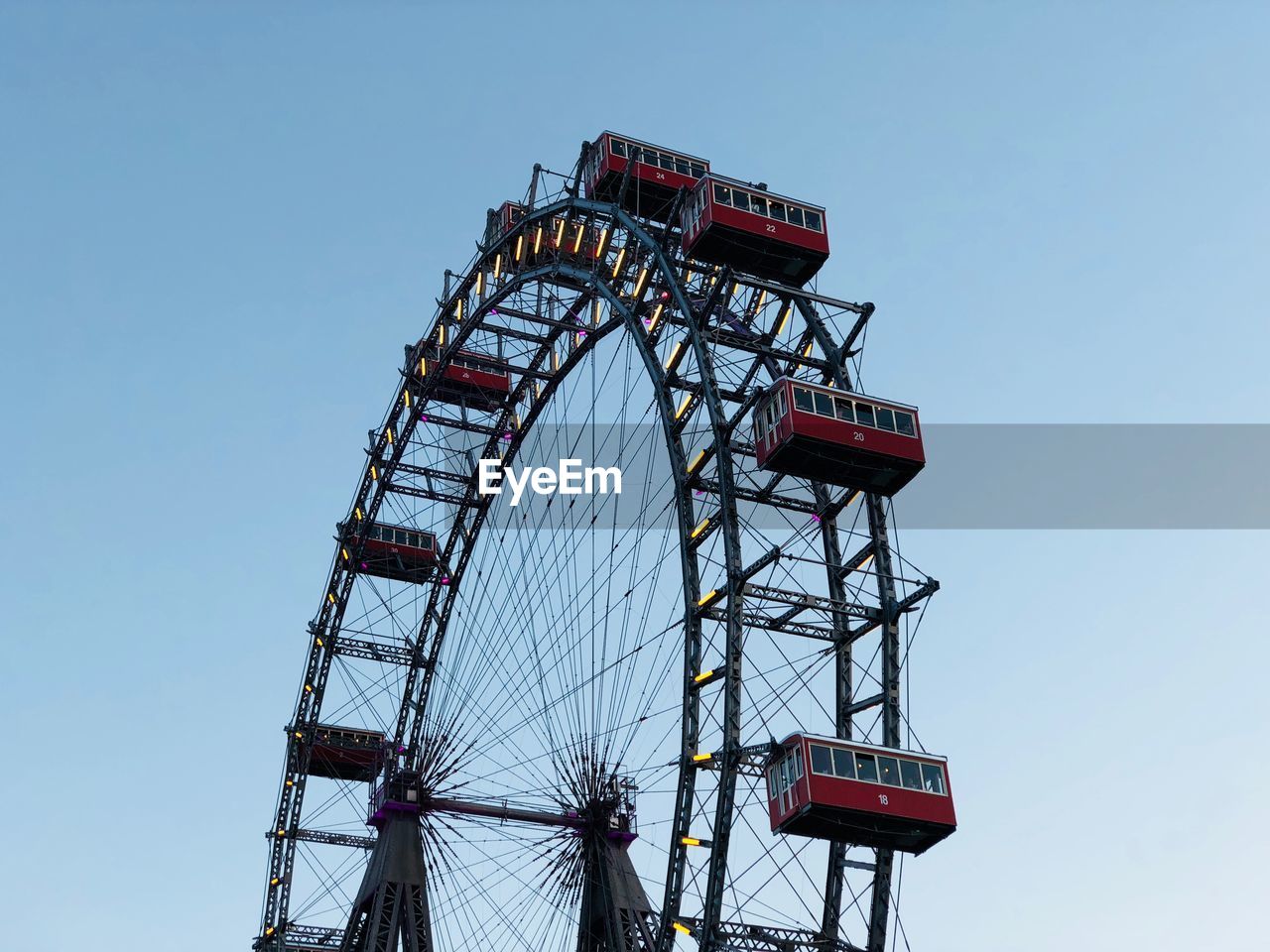 Ferris wheel in vienna on a day with clear blue sky