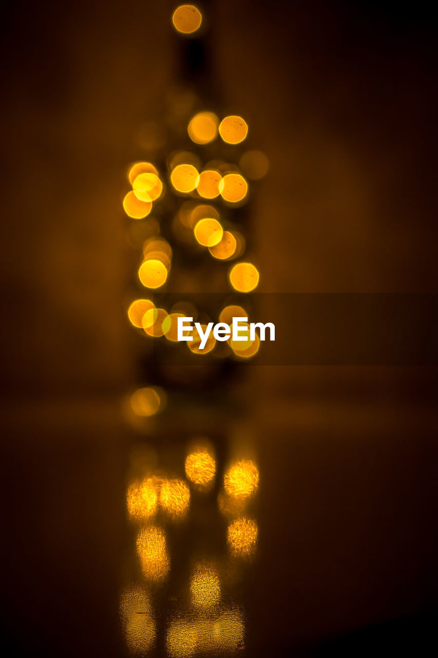 Defocused image of illuminated lights