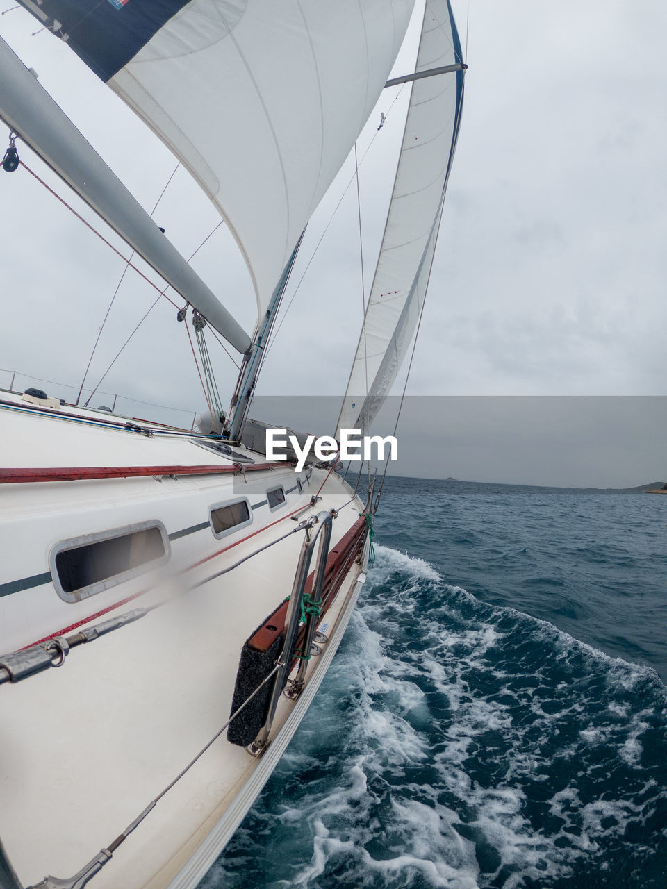 boat in sea against sky