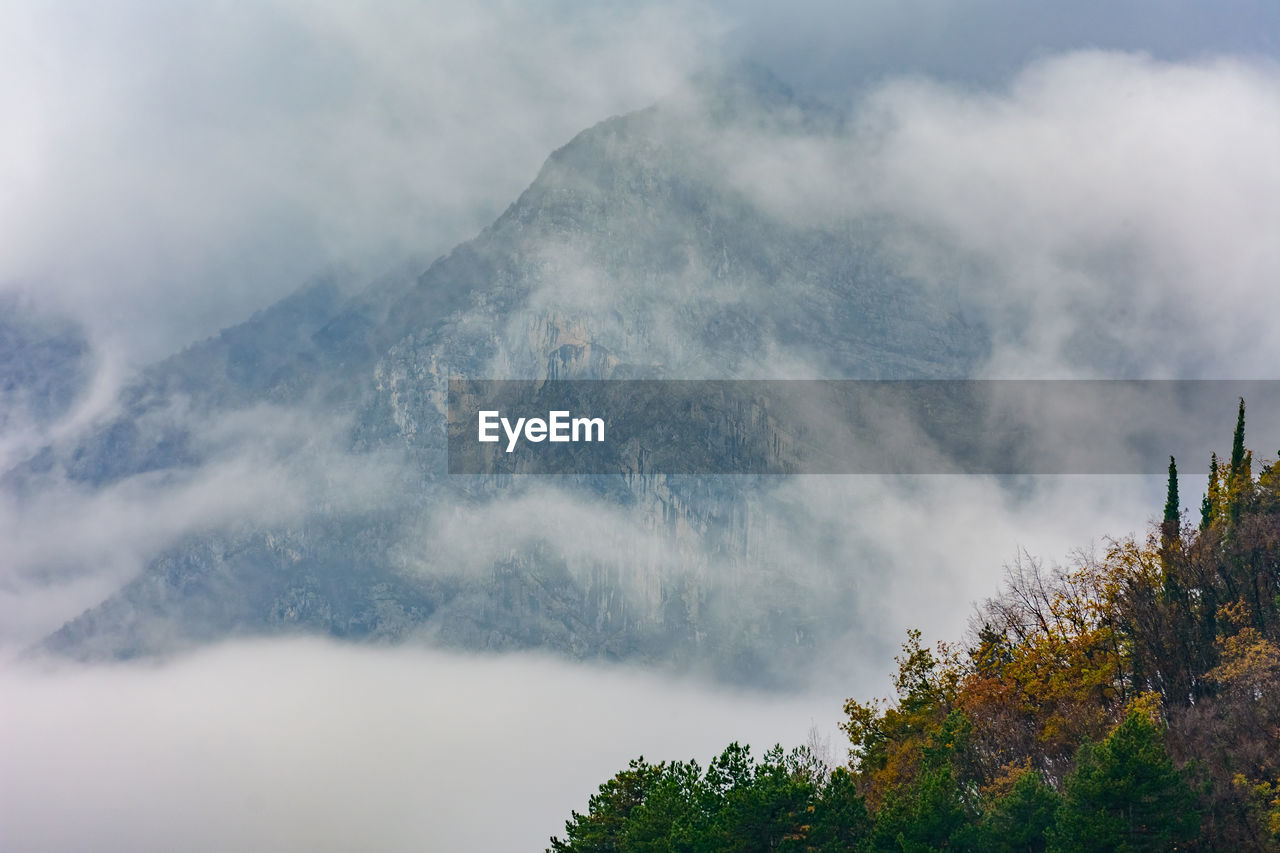 Low angle view of mountain against sky