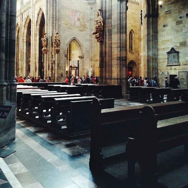 Benches in church