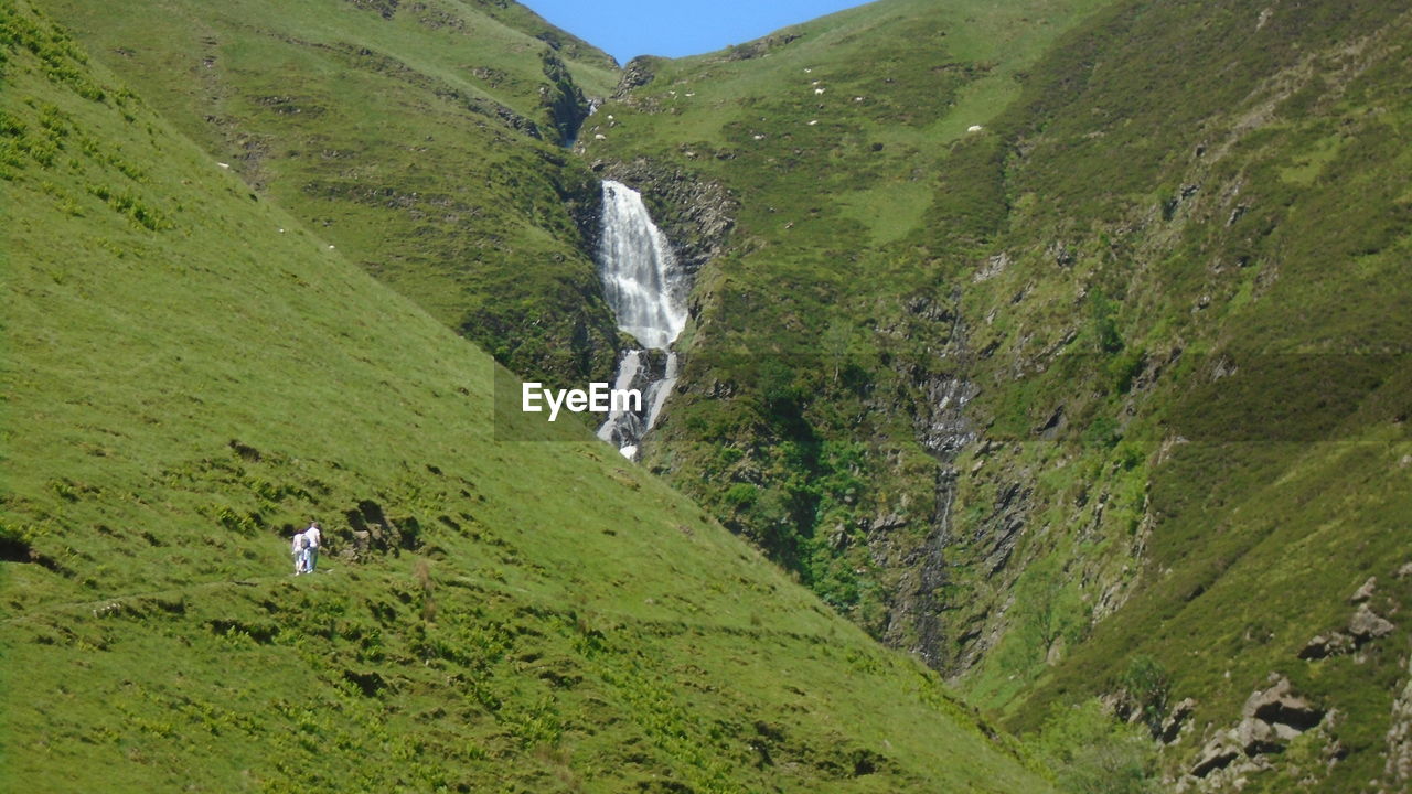 SCENIC VIEW OF WATERFALL ON LAND