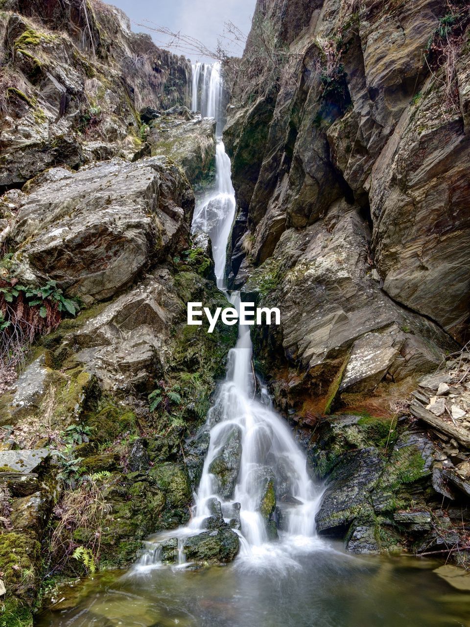 Scenic view of waterfall