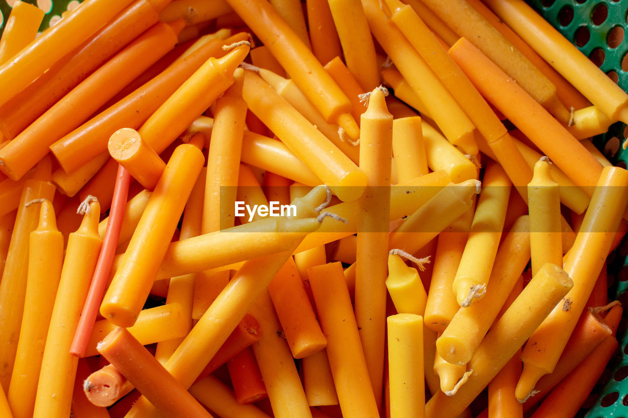 Full frame shot of yellow candle