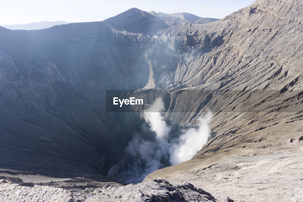 High angle view of volcanic mountain bromo