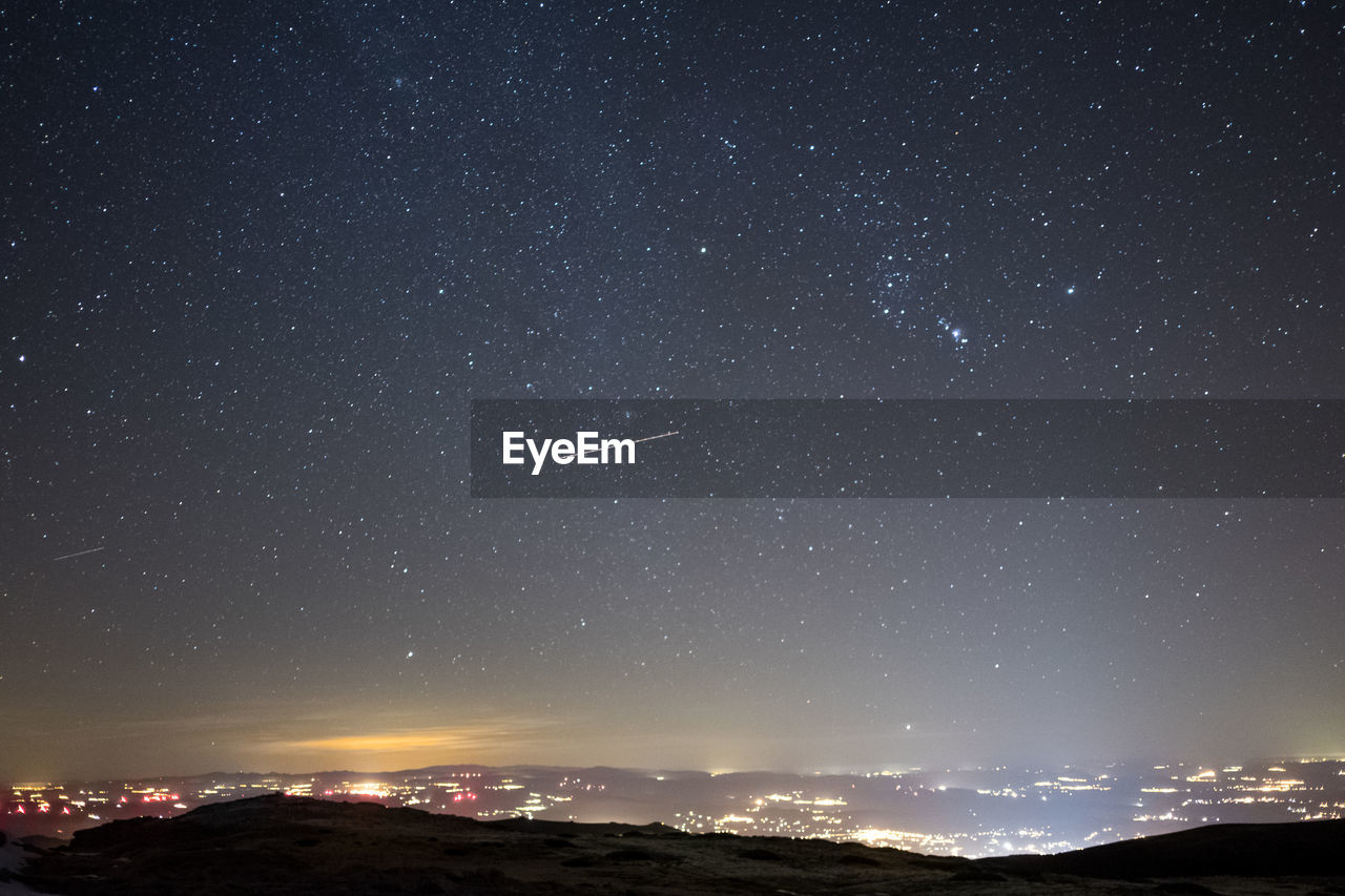 Scenic view of starry sky at night