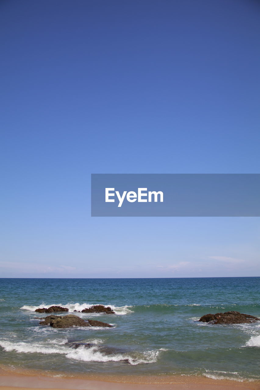 SCENIC VIEW OF BEACH AGAINST CLEAR SKY