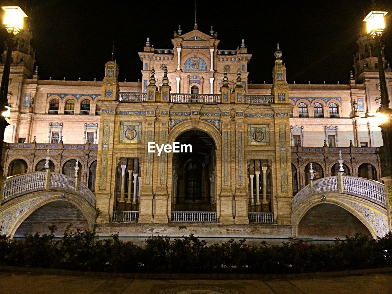 Entrance to palace at night