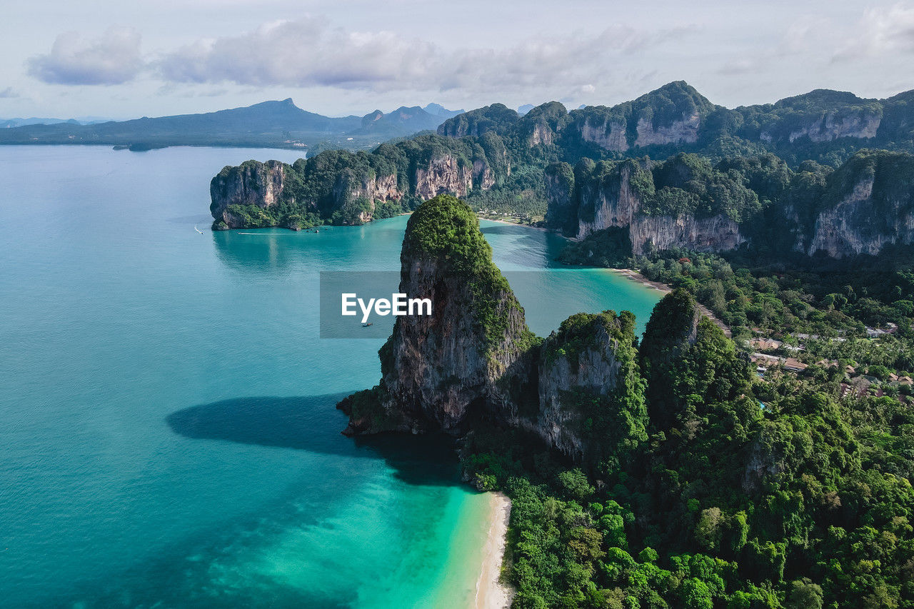 high angle view of sea against sky