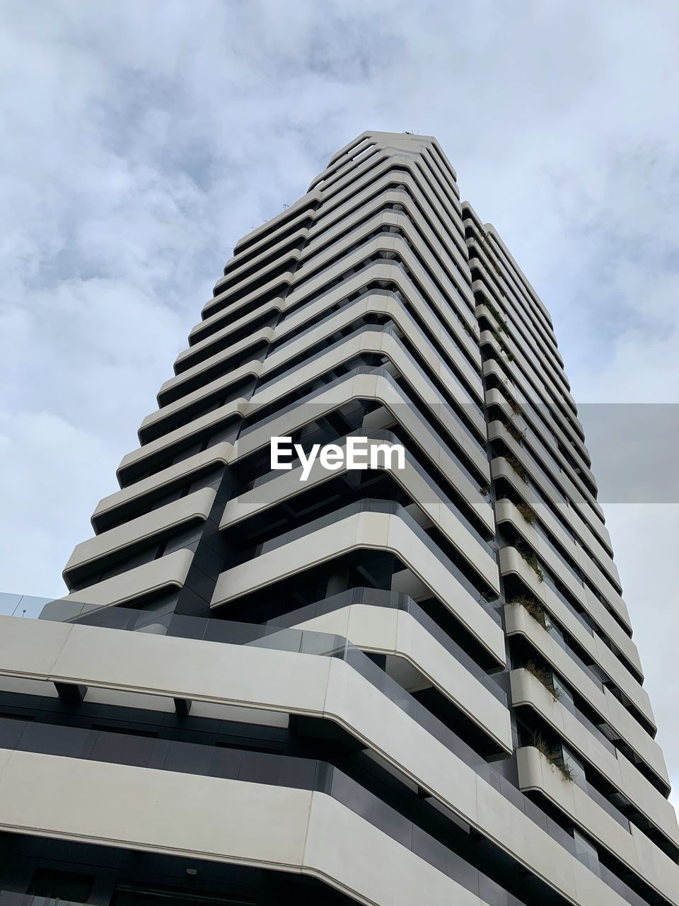 Low angle view of modern building against sky