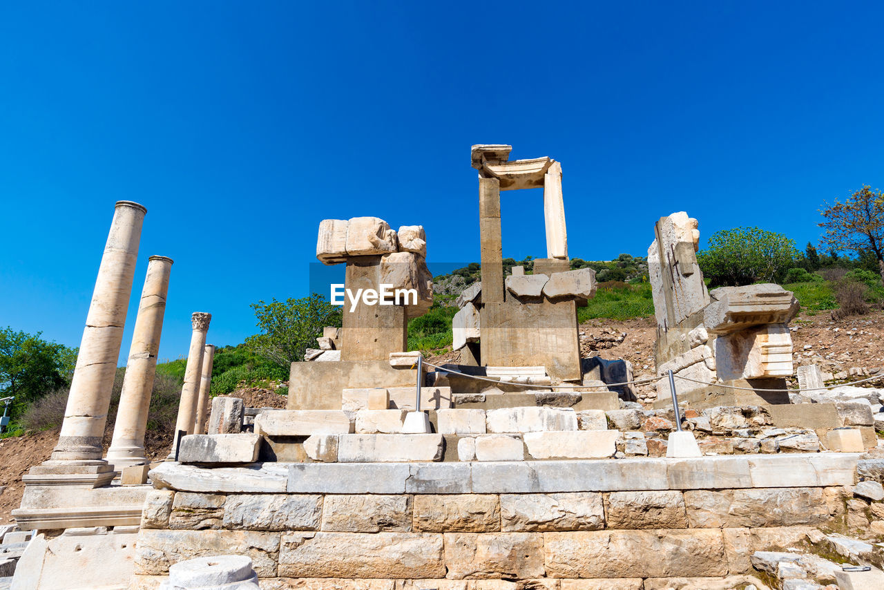 Ancient ruins historical building in ephesus turkey