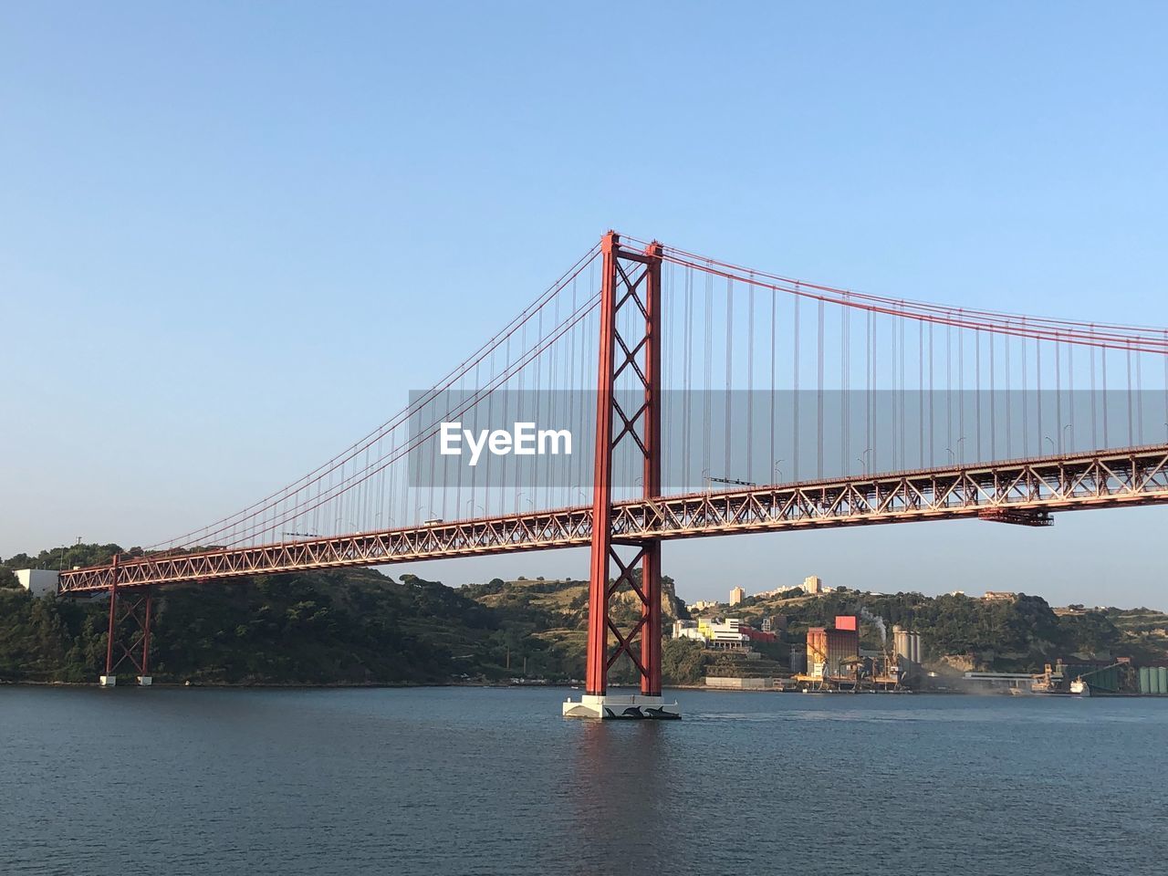 Suspension bridge over sea