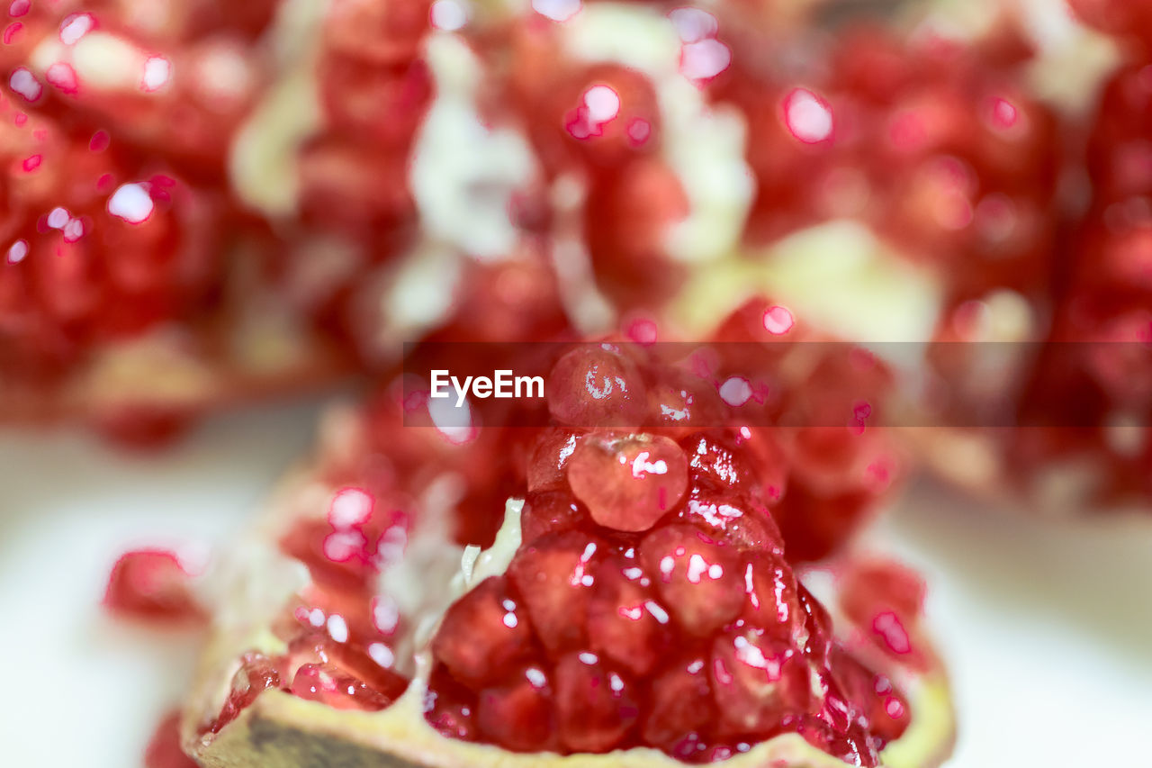 close-up of pomegranate on table