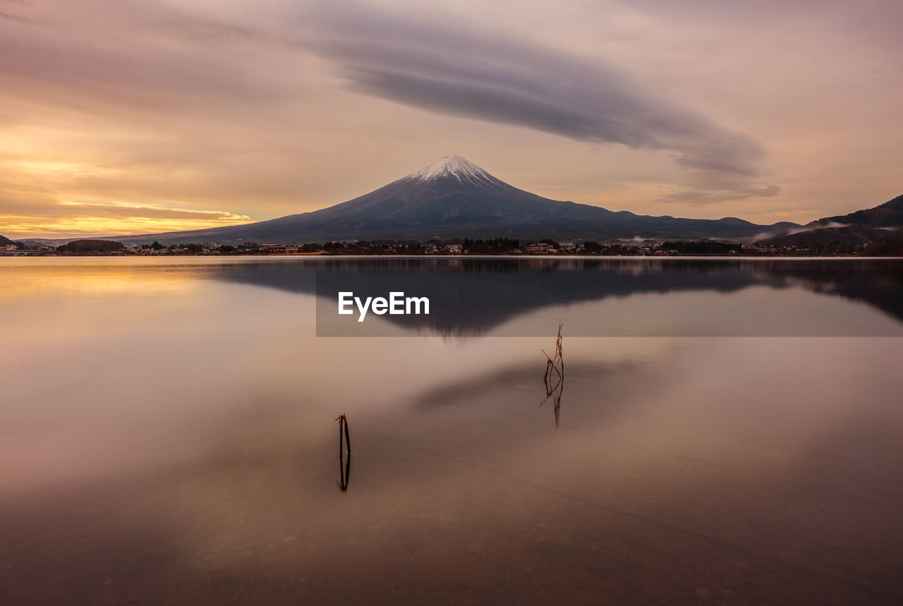 SCENIC VIEW OF LAKE DURING SUNSET