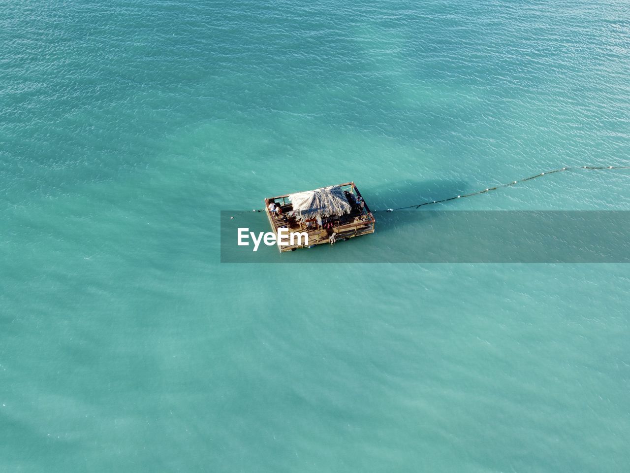 high angle view of ship on sea