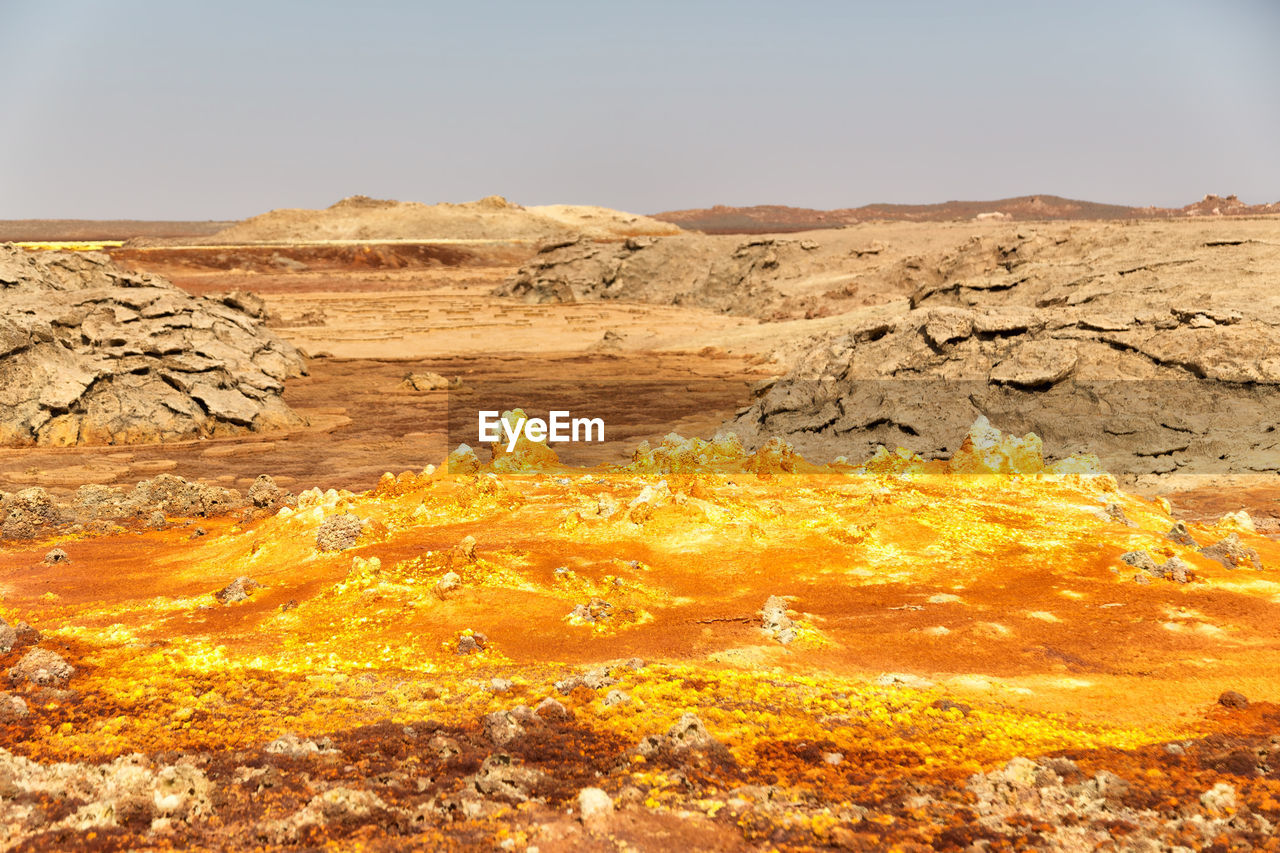 Scenic view of desert against sky