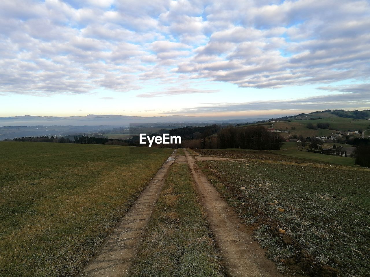 Scenic view of land against sky