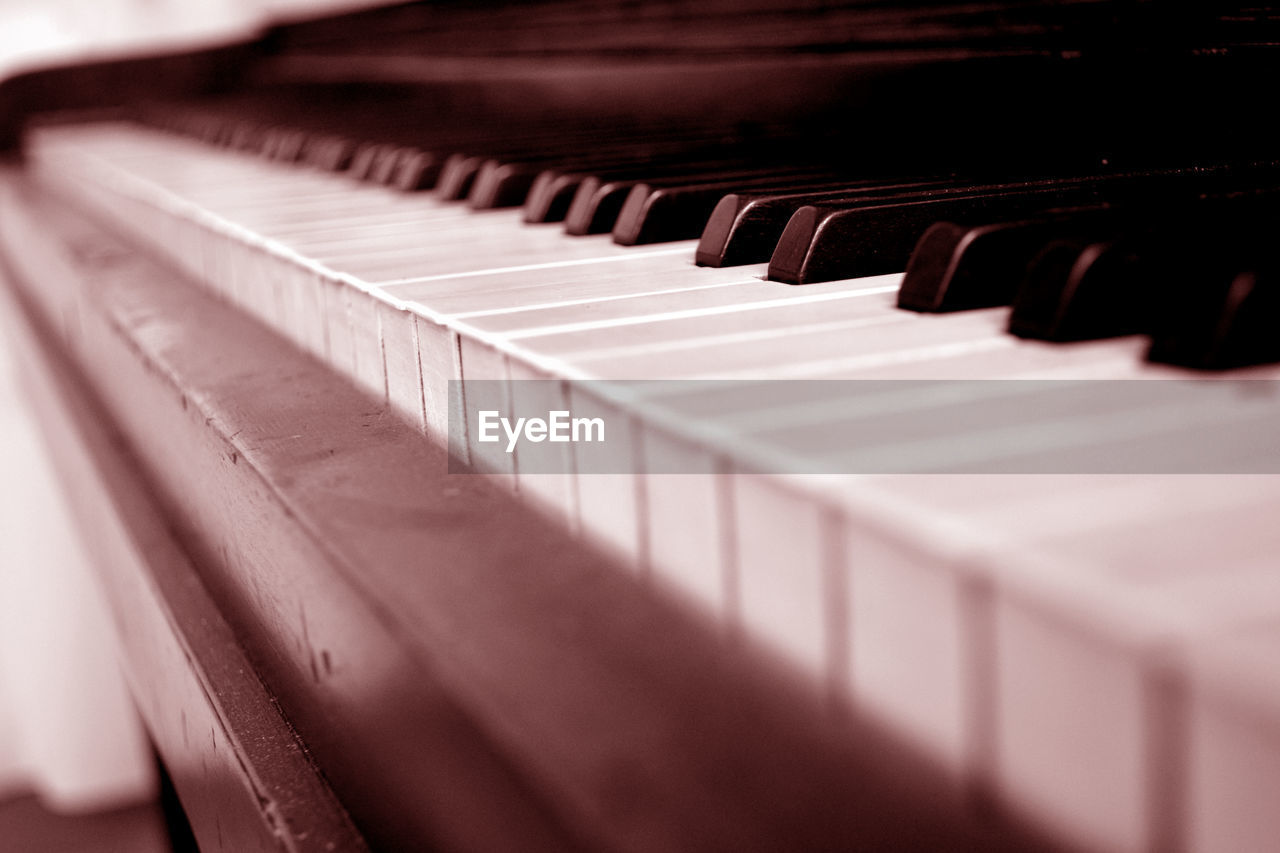 Close-up of piano keys