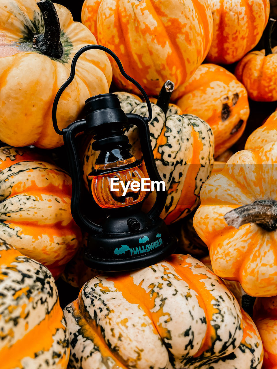 Full frame shot of pumpkins for sale at market