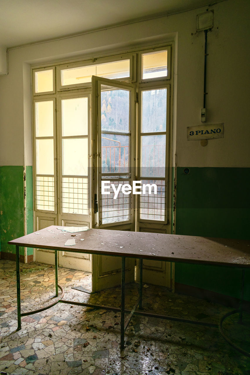 Rooms of an old abandoned hospital in col perer, arsiè, belluno italy