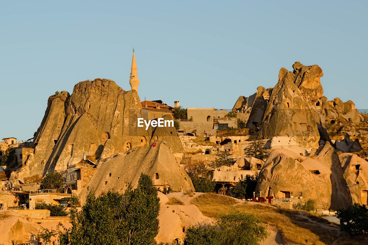 Low angle view of temple against clear sky