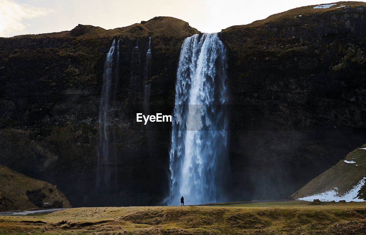 Scenic view of waterfall