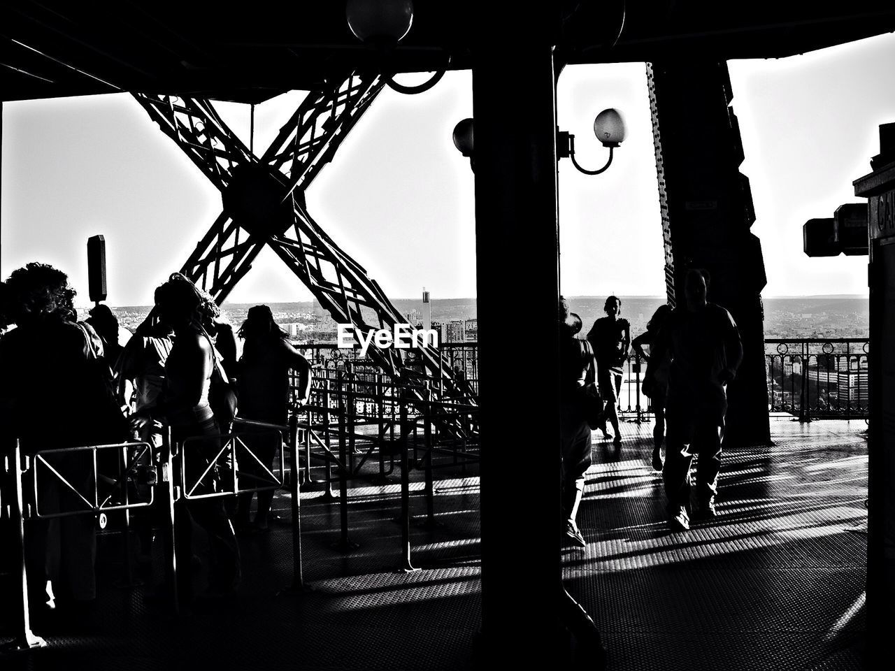 People inside of viewing tower