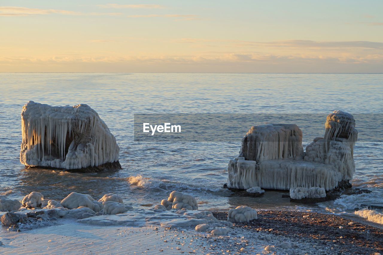 SCENIC VIEW OF BEACH DURING SUNSET