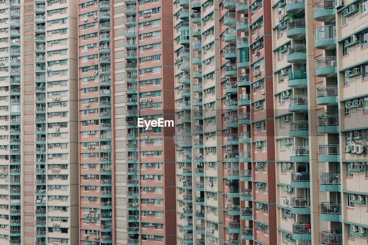 Low angle view of buildings in hongkong