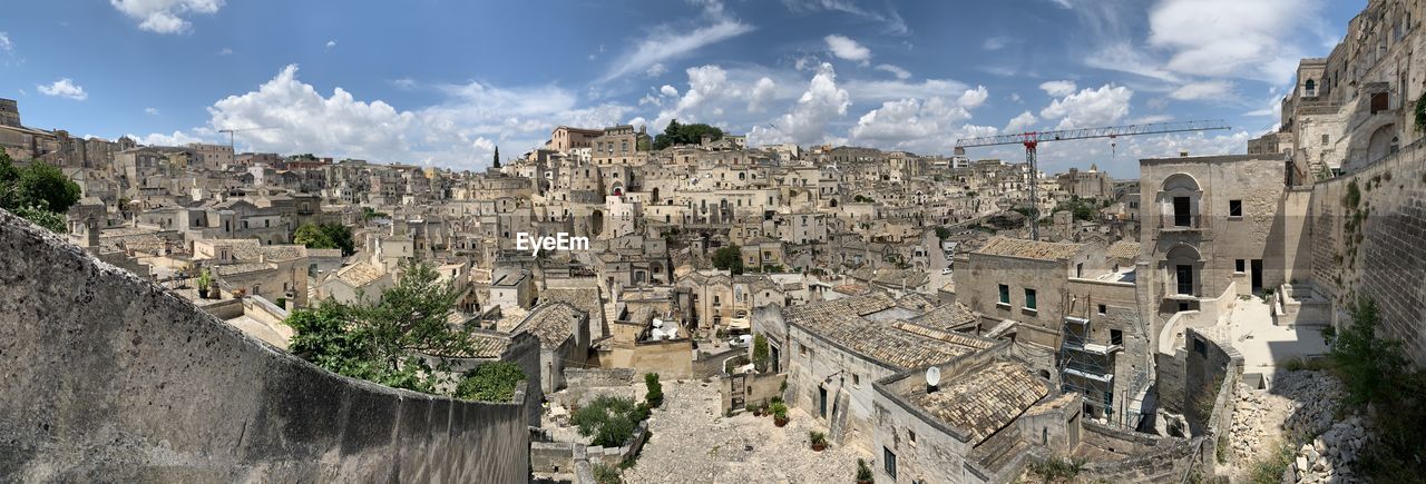 Panoramic view of matera stones