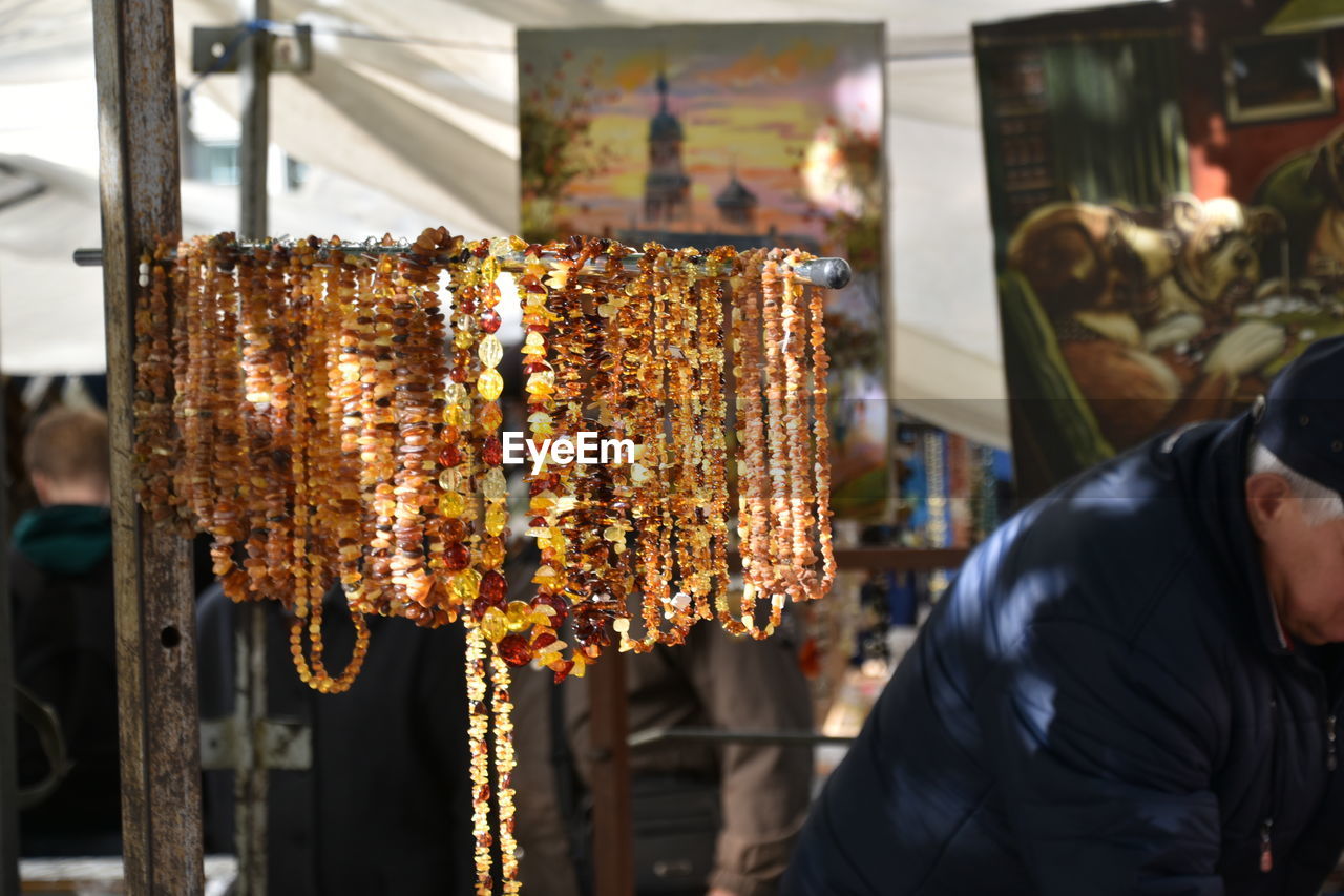 Midsection of man standing at market