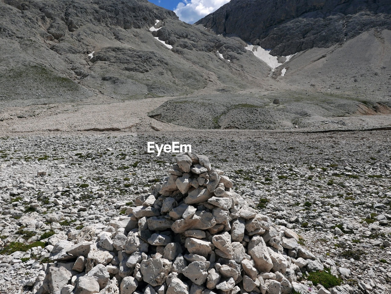 Scenic view of the striking dolomite mountains in summer