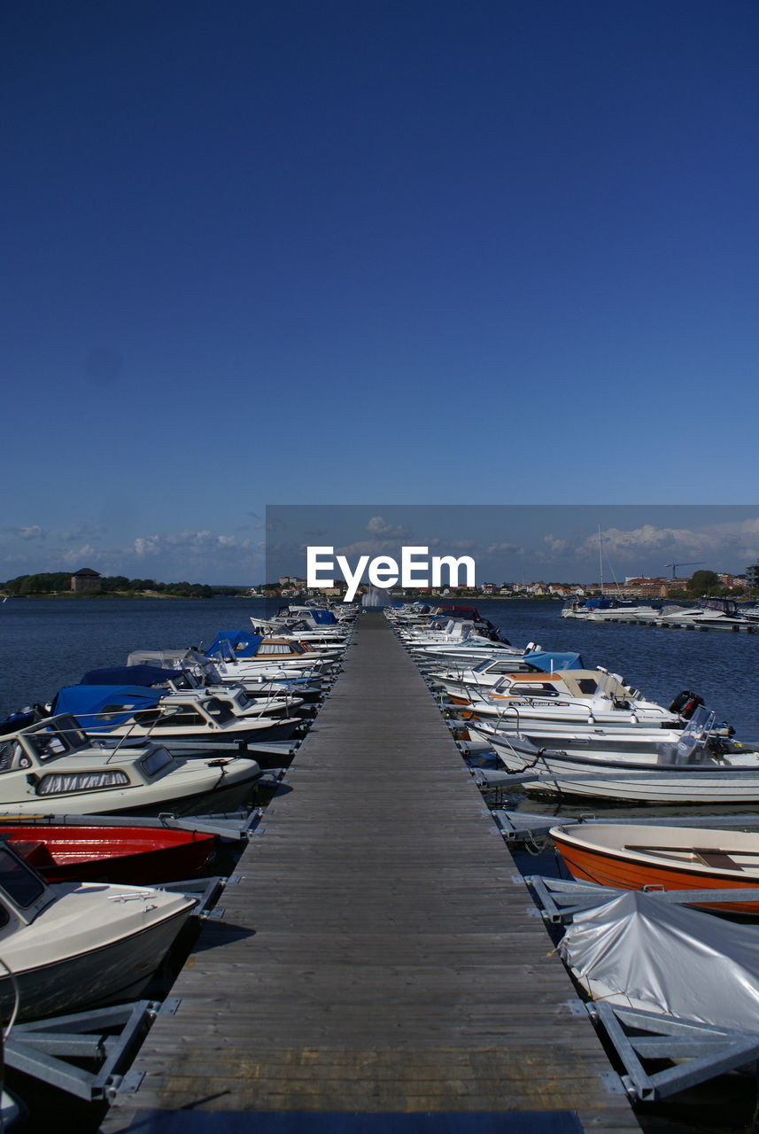 Pier for small boats in the swedish town karlskrona